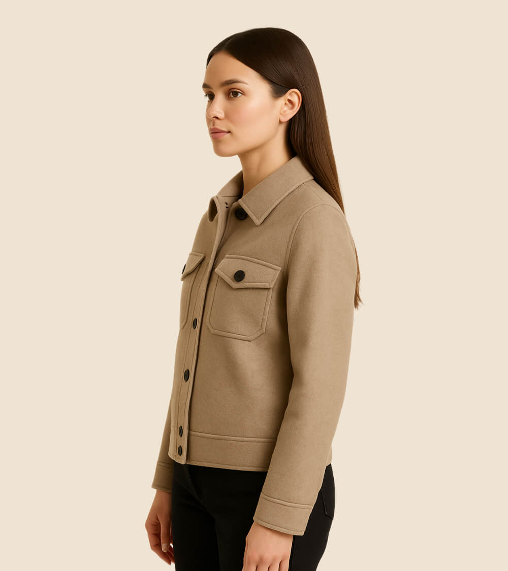 Wool Blend Shirt Jacket