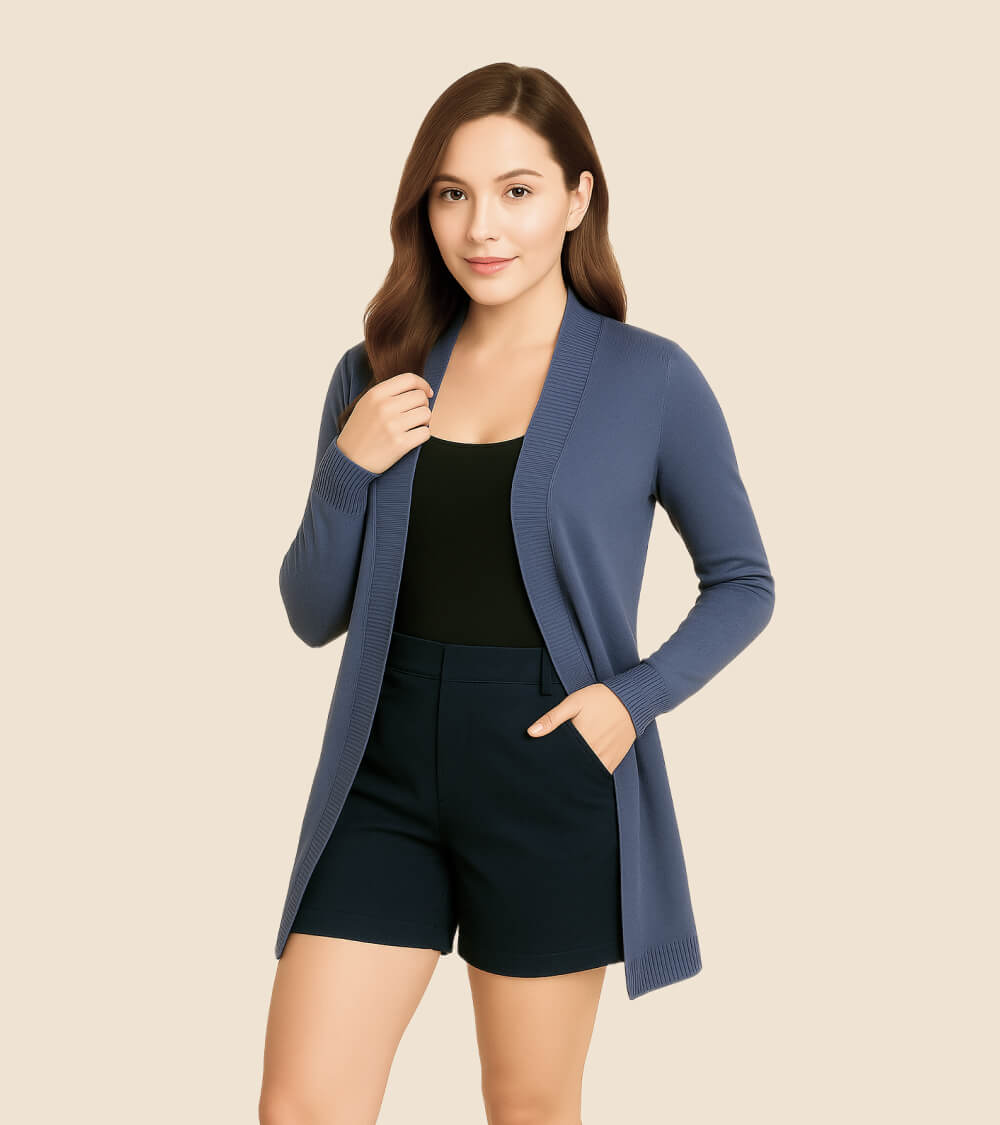 Long Open-Front Cardigan